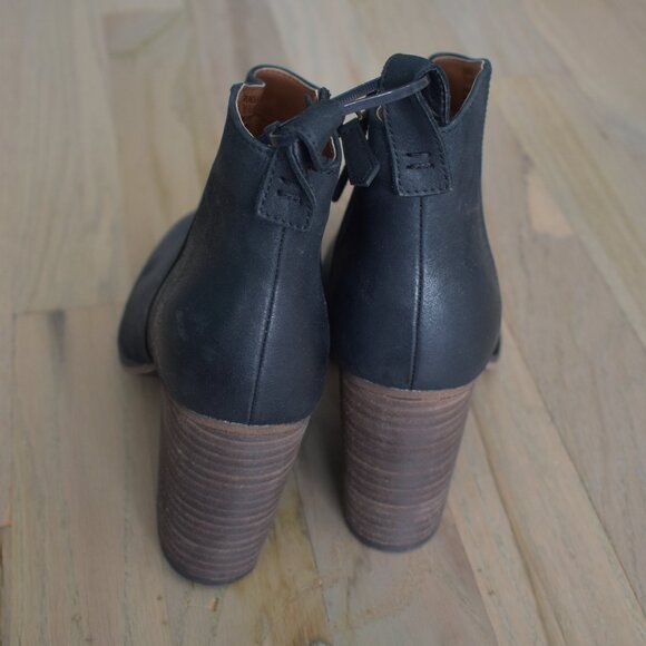 BP LANCE-LEA Leather Chunky Heel Ankle Boots Size 7M - Picture 3 of 6